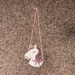 Sparkly Unicorn Kids Crossbody Bag - Pink and White